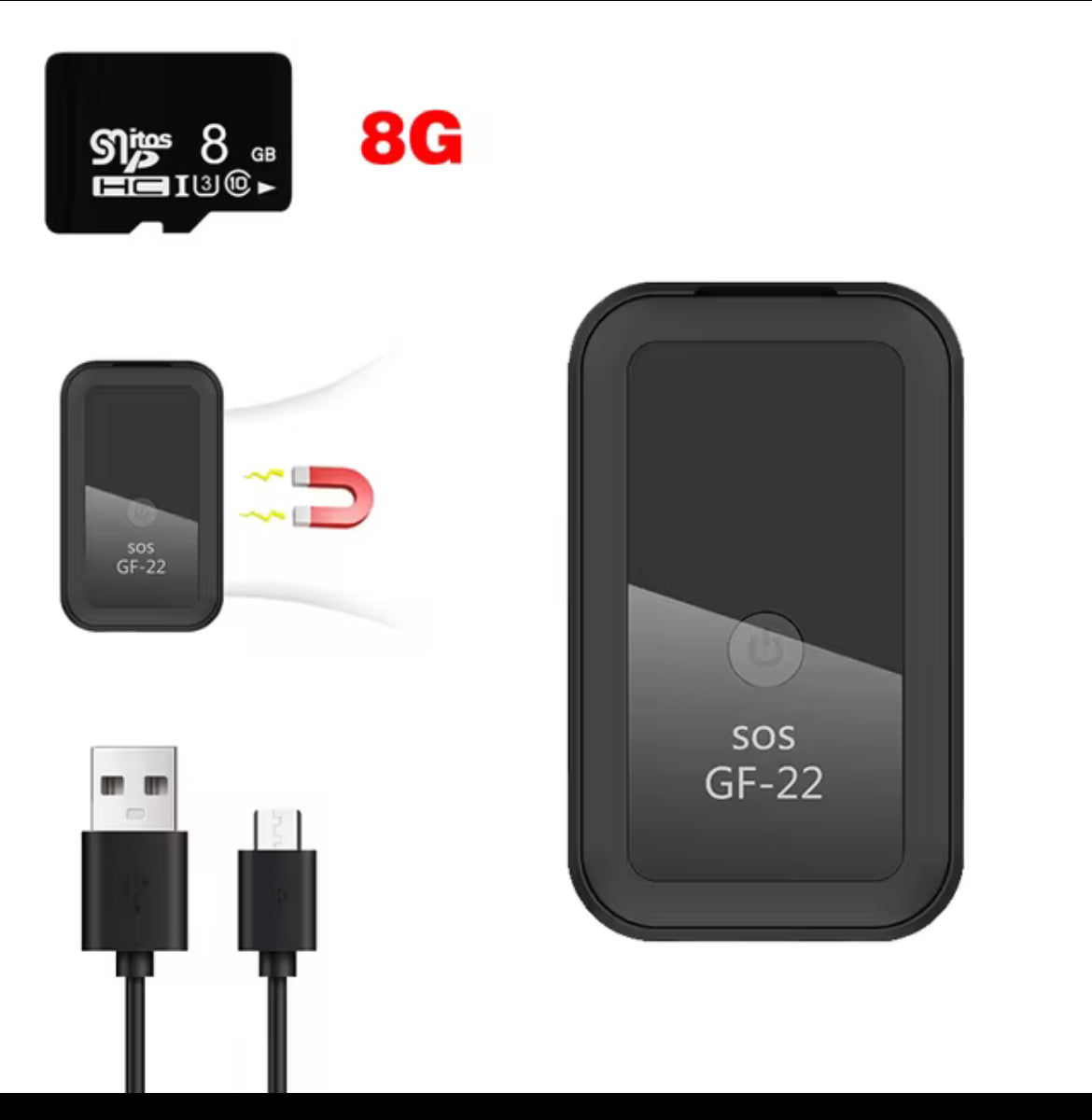 Nieuwe GF-22 Gps Tracker Apparaat Real-Time Auto Tracker Voice Control Mini Precieze Positionering 2023