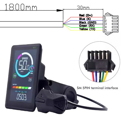 24V-60V M7C-2 E-Bike Lcd Kleurrijke Display Meter Sm/Waterdichte Aansluiting Stekker Elektrische Fiets Display Met Usb Uart