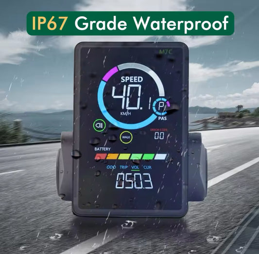 24V-60V M7C-2 E-Bike Lcd Kleurrijke Display Meter Sm/Waterdichte Aansluiting Stekker Elektrische Fiets Display Met Usb Uart